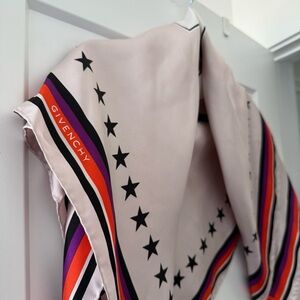Givenchy purple lavender ‘17’ square silk twill scarf